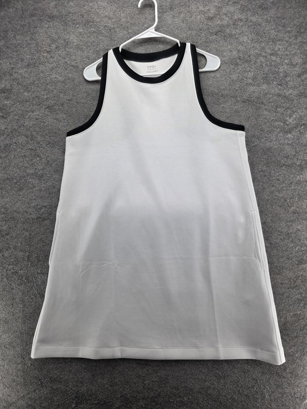 YPB neoKNIT Dress Womens XL White Black Racerback Athletic Tennis Gym Sleeveless
